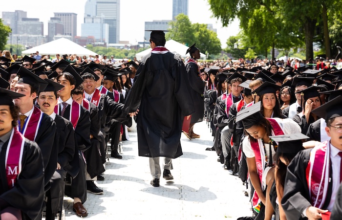 Image of graduates in the audience during the Undergraduate Ceremony
