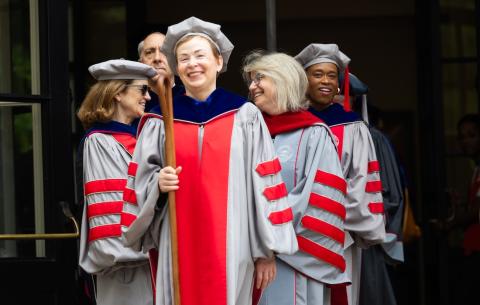 Image of the start of the academic procession