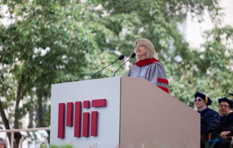 Image of Sally Kornbluth during the Undergraduate Ceremony